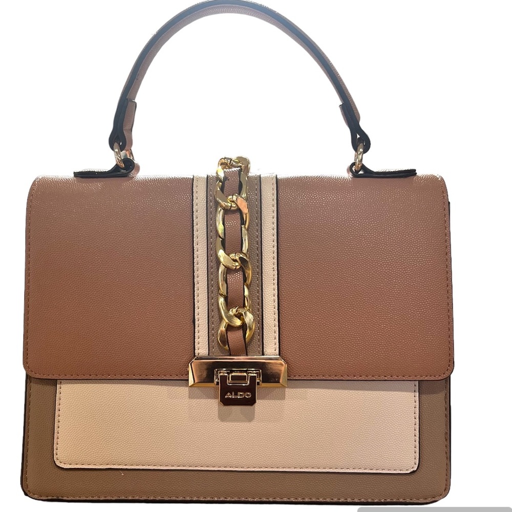 ALDO Tote Bag Light Pink, Beige & White Purse Crossbody Bag